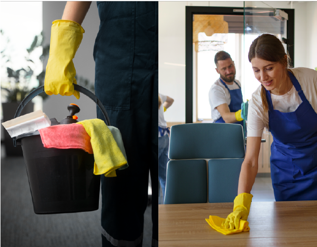 Cleaning professionals caring for an interior space
